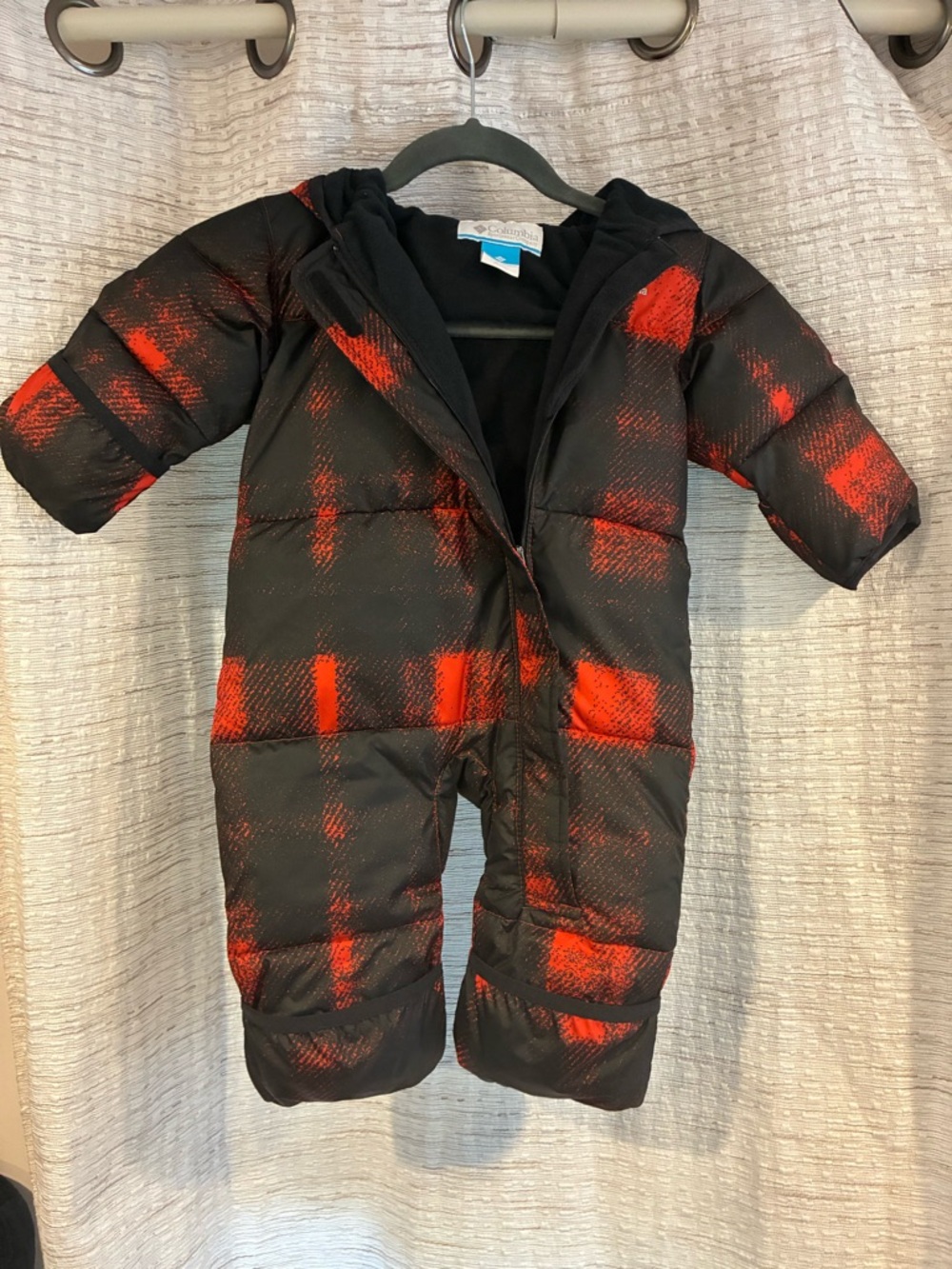 Columbia Black & Red Fleece Baby Bodysuit